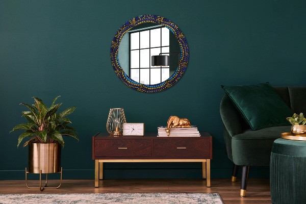 Specchio tondo stampato Composizione decorativa