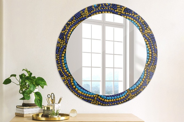 Specchio tondo stampato Composizione decorativa