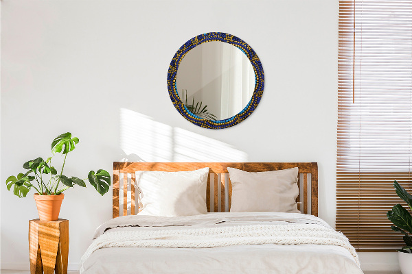 Specchio tondo stampato Composizione decorativa