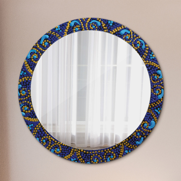 Specchio tondo stampato Composizione decorativa