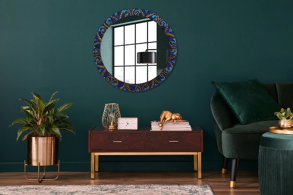 Specchio tondo stampato Composizione decorativa