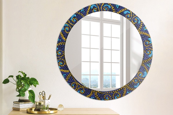 Specchio tondo stampato Composizione decorativa