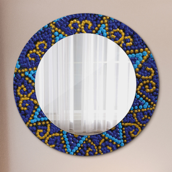 Specchio tondo stampato Composizione decorativa