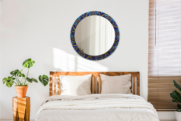 Specchio tondo stampato Composizione decorativa