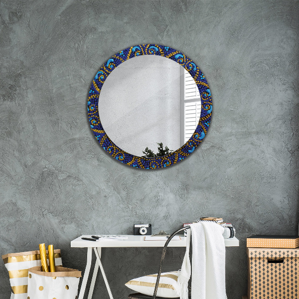 Specchio tondo stampato Composizione decorativa