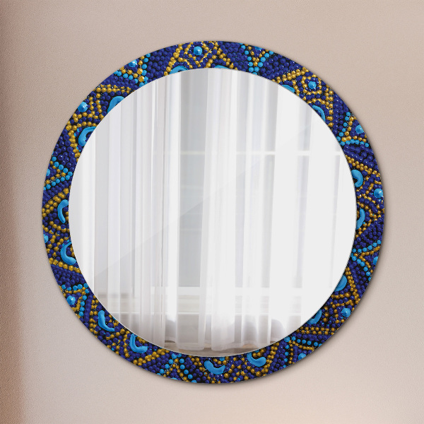 Specchio tondo stampato Composizione decorativa