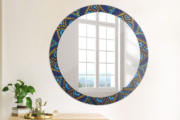 Specchio tondo stampato Composizione decorativa