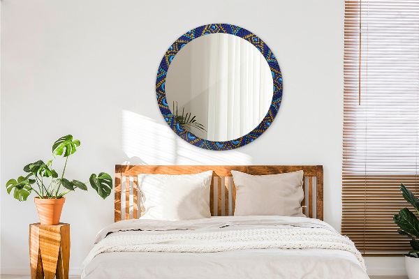 Specchio tondo stampato Composizione decorativa