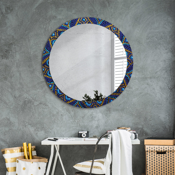 Specchio tondo stampato Composizione decorativa