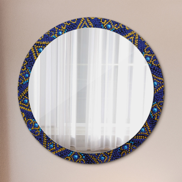 Specchio tondo stampato Composizione decorativa
