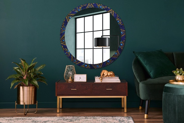 Specchio tondo stampato Composizione decorativa