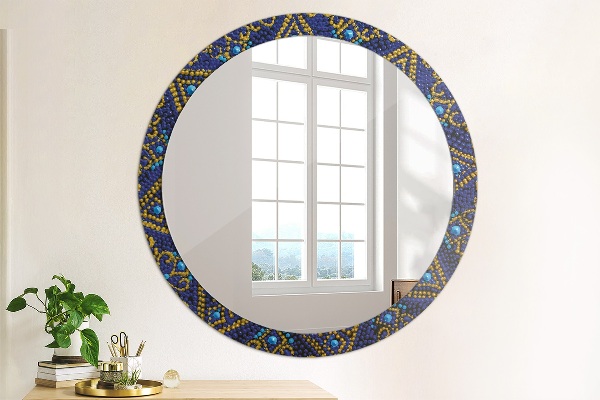 Specchio tondo stampato Composizione decorativa