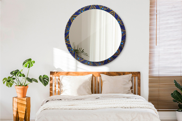 Specchio tondo stampato Composizione decorativa