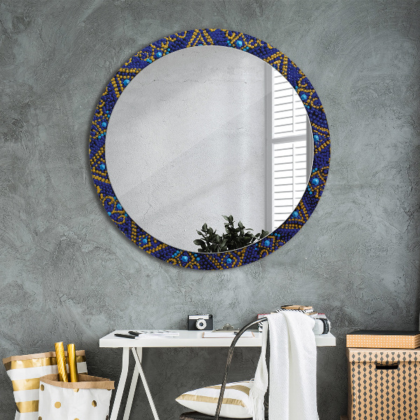 Specchio tondo stampato Composizione decorativa