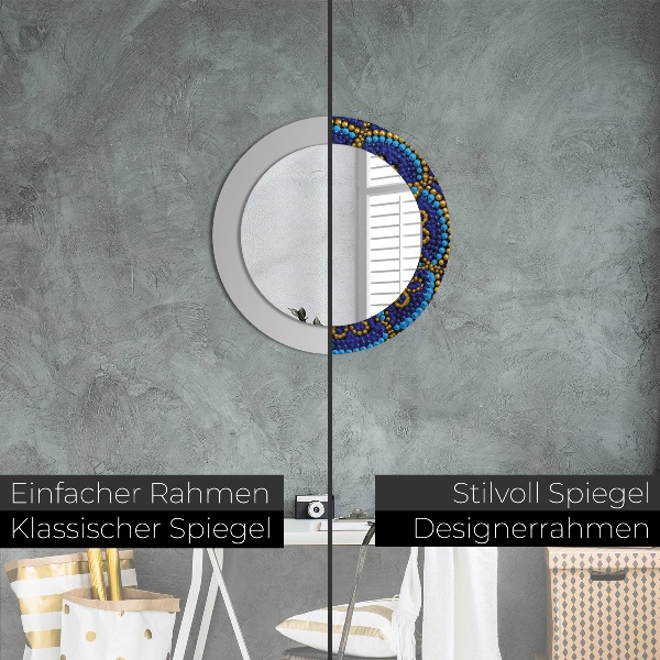 Specchio tondo stampato Composizione decorativa