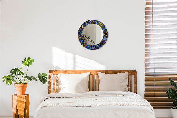 Specchio tondo stampato Composizione decorativa