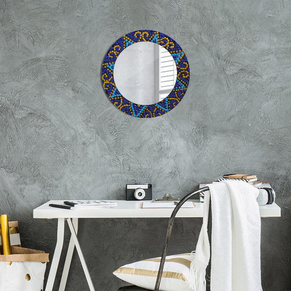 Specchio tondo stampato Composizione decorativa