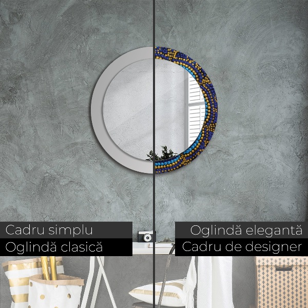 Specchio tondo stampato Composizione decorativa