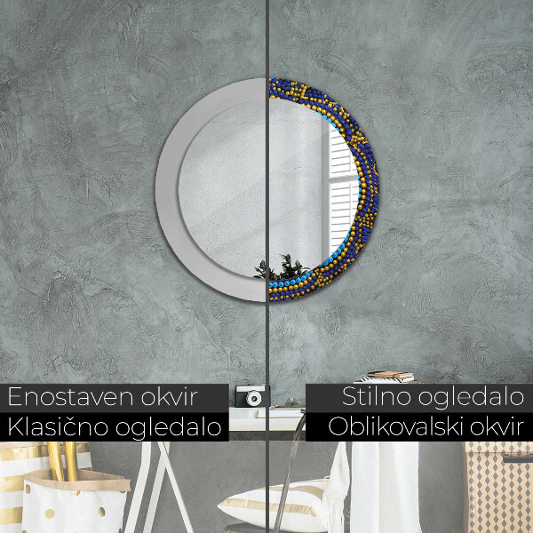 Specchio tondo stampato Composizione decorativa
