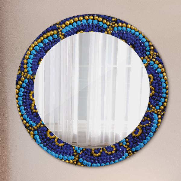 Specchio tondo stampato Composizione decorativa