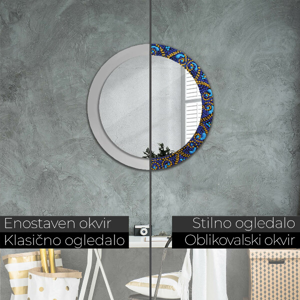 Specchio tondo stampato Composizione decorativa
