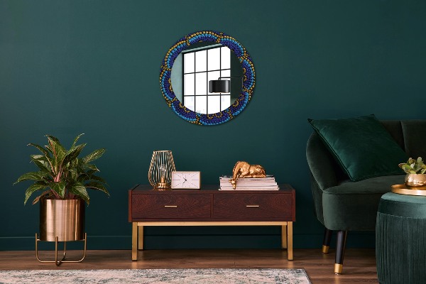 Specchio tondo stampato Composizione decorativa