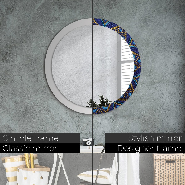 Specchio tondo stampato Composizione decorativa