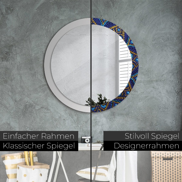 Specchio tondo stampato Composizione decorativa