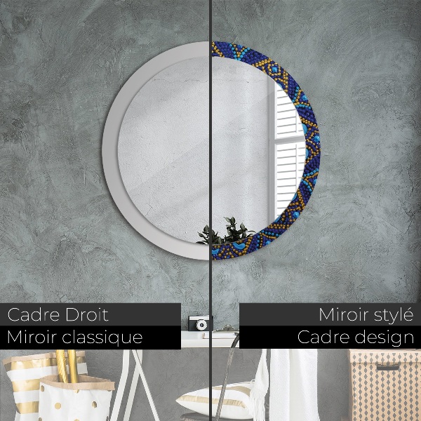 Specchio tondo stampato Composizione decorativa