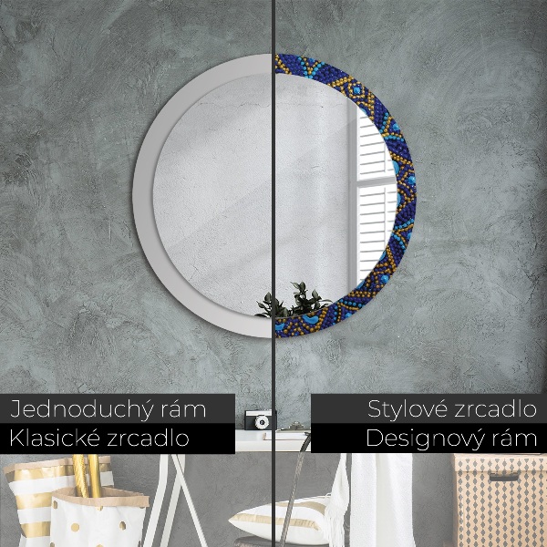 Specchio tondo stampato Composizione decorativa