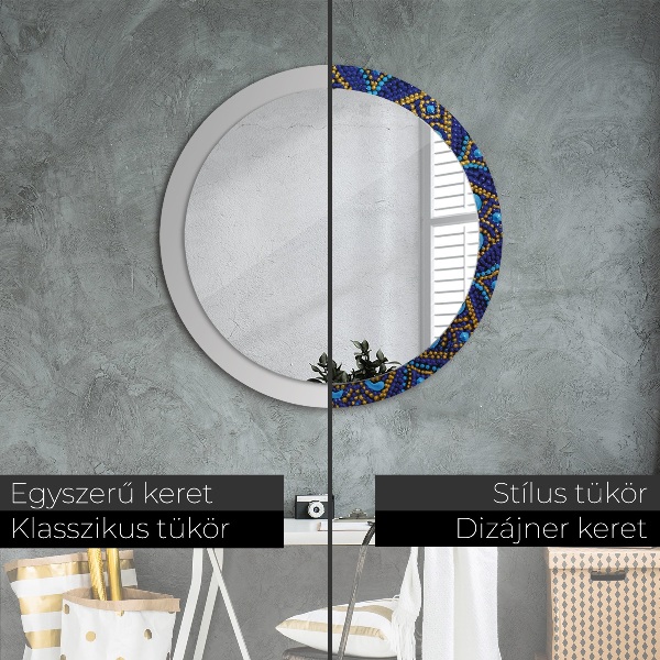 Specchio tondo stampato Composizione decorativa