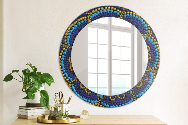 Specchio tondo stampato Composizione decorativa