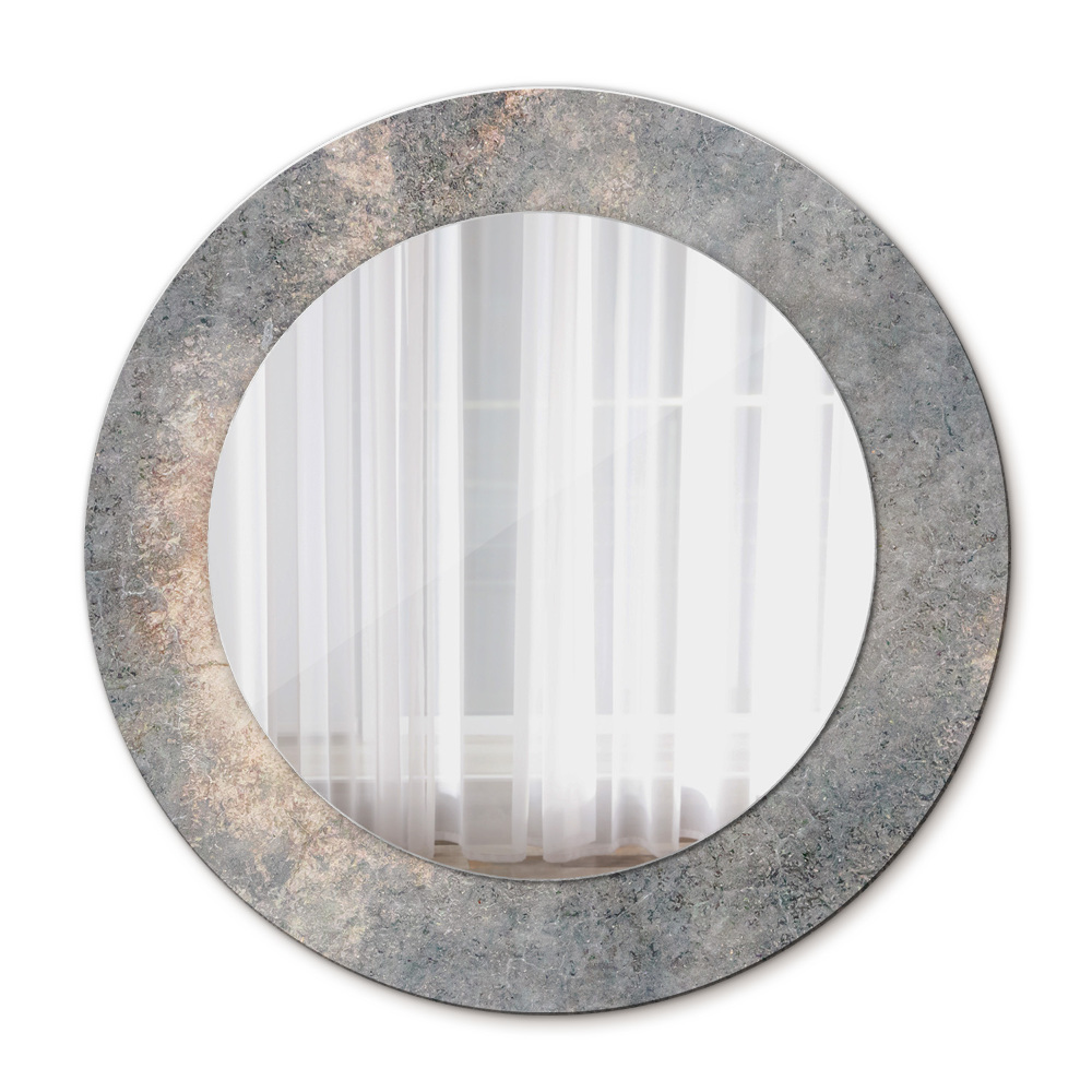 Specchio tondo stampato Cemento vintage