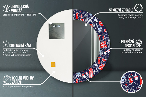 Specchio tondo stampato Simbolo di Londra