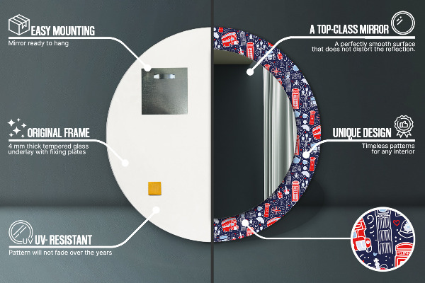 Specchio tondo stampato Simbolo di Londra