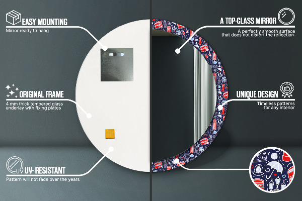 Specchio tondo stampato Simbolo di Londra