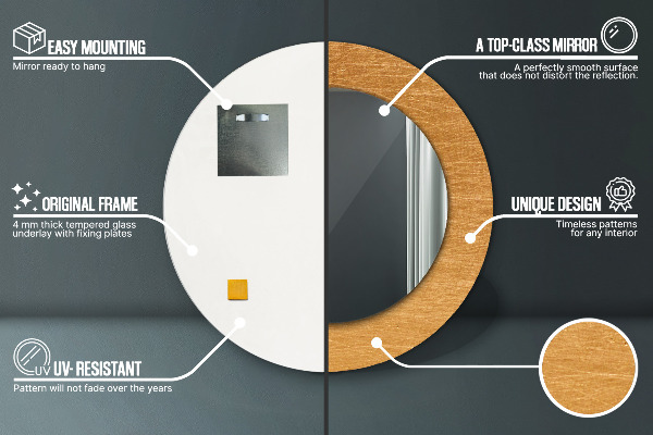 Specchio tondo stampato Superficie metallica