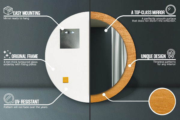 Specchio tondo stampato Superficie metallica