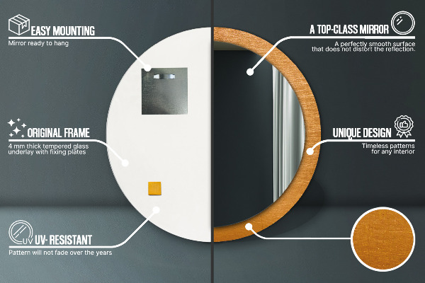 Specchio tondo stampato Superficie metallica