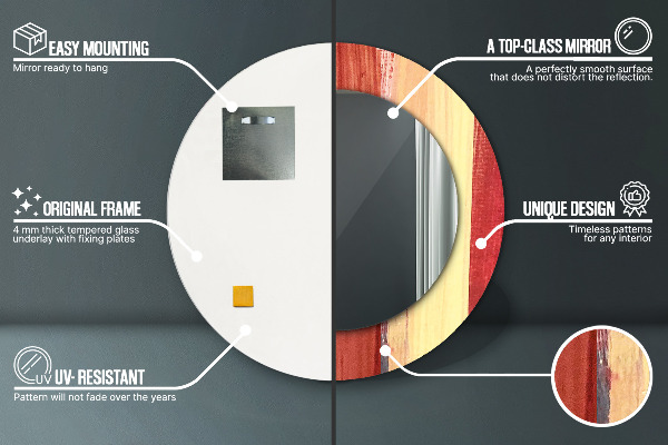 Specchio tondo stampato Immagine astratta