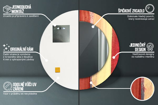 Specchio tondo stampato Immagine astratta