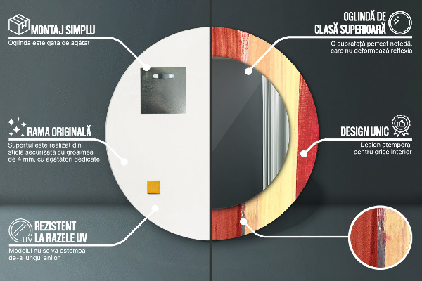 Specchio tondo stampato Immagine astratta