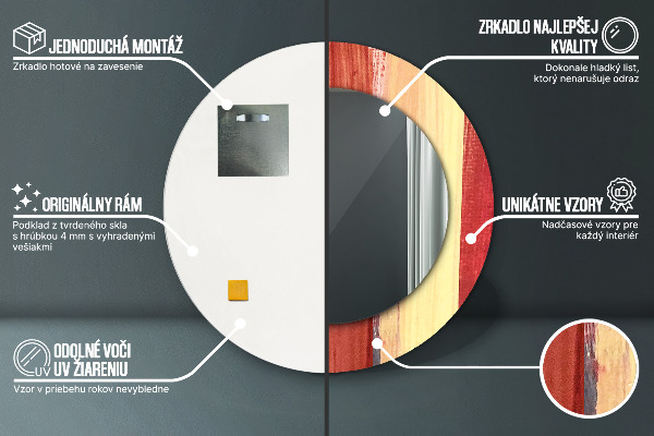 Specchio tondo stampato Immagine astratta