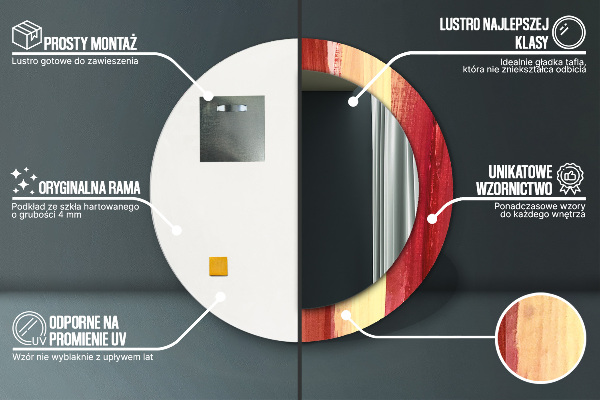 Specchio tondo stampato Immagine astratta
