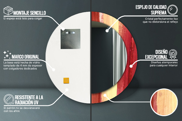Specchio tondo stampato Immagine astratta