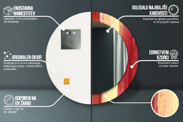 Specchio tondo stampato Immagine astratta