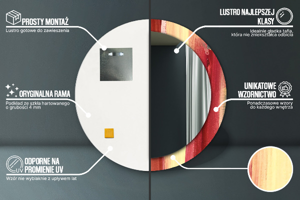 Specchio tondo stampato Immagine astratta