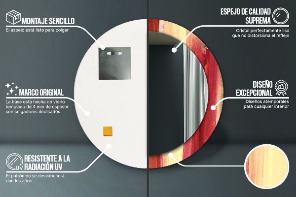 Specchio tondo stampato Immagine astratta