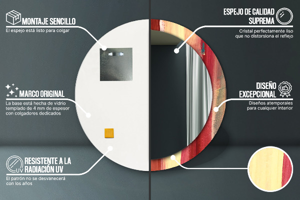 Specchio tondo stampato Immagine astratta