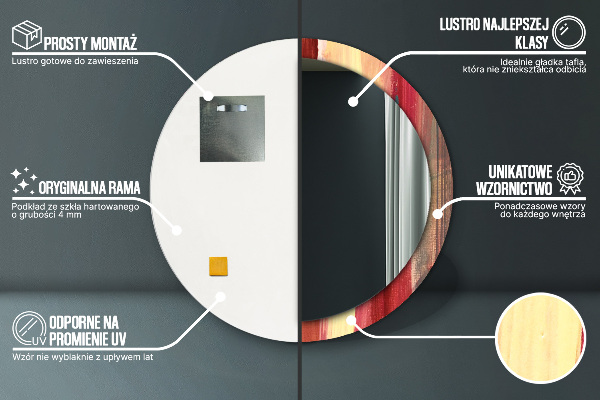 Specchio tondo stampato Immagine astratta